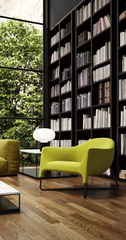 3d Render of a big livingroom with high ceiling Stock Footage 292982179
