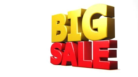 3D render big sale isolated background. 3D illustration Stock Illustration