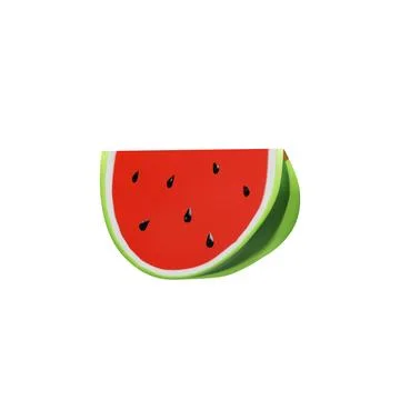 3D render big slice of clay watermelon. Stock Illustration