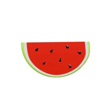 3D render big slice of plastic watermelon. Stock Illustration