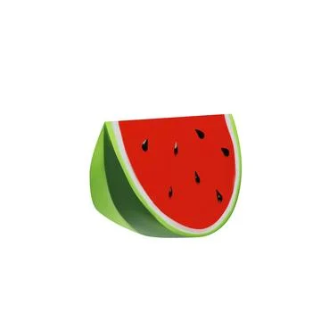 3D render big slice watermelon. Stock Illustration