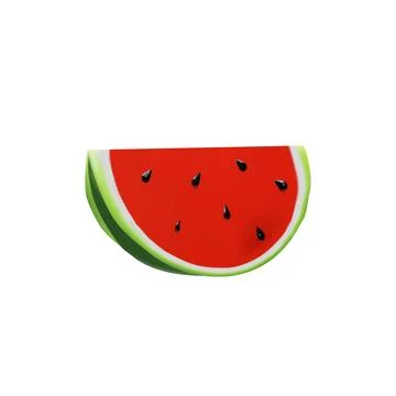 3D render big slice of watermelon part Stock Illustration
