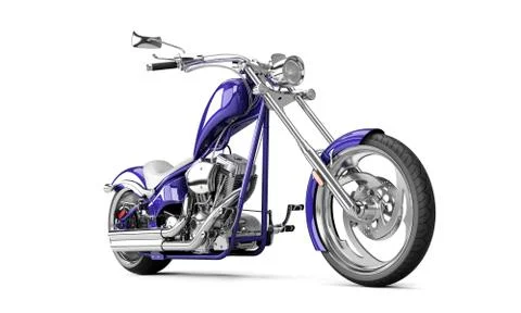 3D render biker motorcycle on a white background Stock Illustration