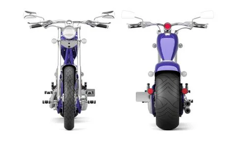 3D render biker motorcycle on a white background Stock Illustration