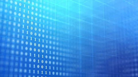 3D render Binary code digit number on blue background Stock Footage 107357394