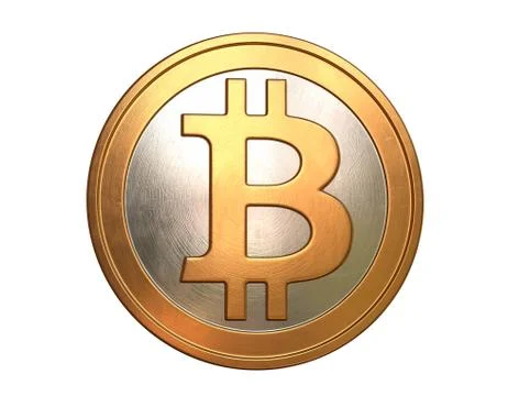 3D render of bitcoin isolated on white Stock Illustration