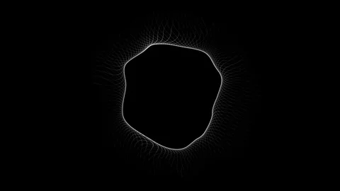 3d render of black abstract sphere silhouette shape with soft wave movement on Stock Footage 339199851