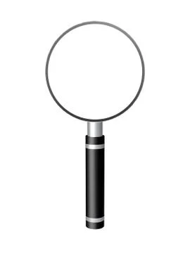 3d render black and silver magnifying glass Stock Illustration