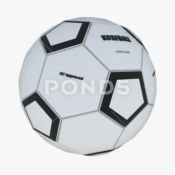 3D render of a black and white soccer ball on an isolated white ...