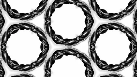 3d render. Black and white stripes are twisted forming complex symmetric Foto stock