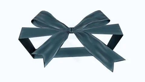 3d render Black bow isolated on white background Stock Illustration