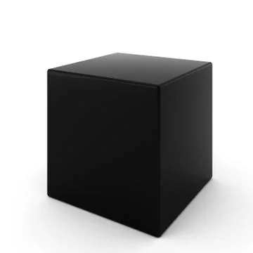 3d render of black cube on white Stock Illustration
