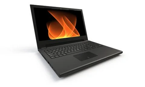 3d render of a black laptop isolated on white Stock Illustration