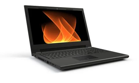 3d render of a black laptop isolated on white Stock Illustration