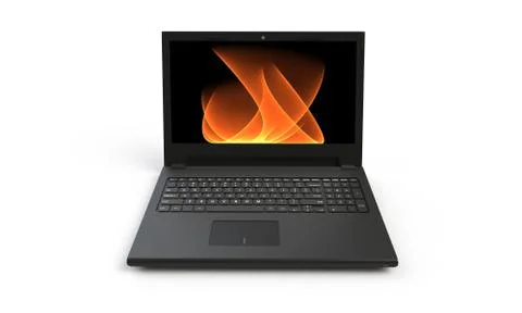 3d render of a black laptop isolated on white Stock Illustration