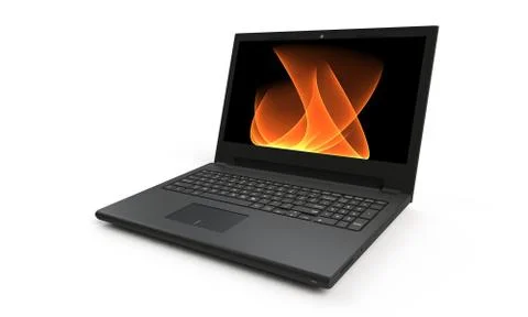 3d render of a black laptop isolated on white Stock Illustration