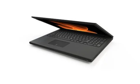 3d render of a black laptop isolated on white Stock Illustration