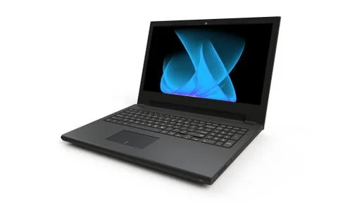3d render of a black laptop isolated on white Stock Illustration