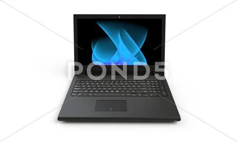 3d render of a black laptop isolated on white Stock Illustration