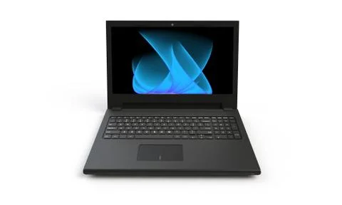 3d render of a black laptop isolated on white Stock Illustration