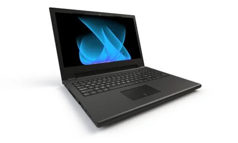 3d render of a black laptop isolated on white Stock Illustration