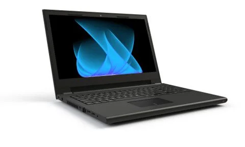 3d render of a black laptop isolated on white Stock Illustration