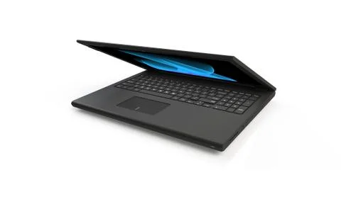 3d render of a black laptop isolated on white Stock Illustration