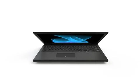 3d render of a black laptop isolated on white Stock Illustration