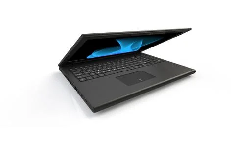 3d render of a black laptop isolated on white Stock Illustration