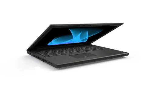 3d render of a black laptop isolated on white Stock Illustration