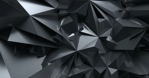 3d render black low poly graphite crystal abstract background. Seamlessly loo Stock Footage 91044416