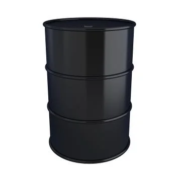 3d render of black oil barrel on white Stock Illustration
