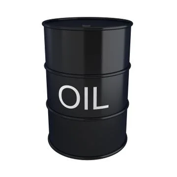 3d render of black oil barrel on white Stock Illustration