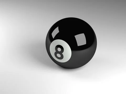 3d render of a black pool ball Stock Illustration