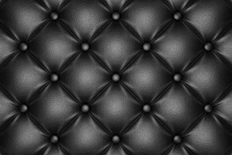 3D render of the black quilted leather pattern Illustrazione stock