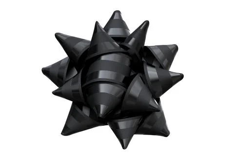 3D Render of black ribbon bow isolated on white Stock Illustration