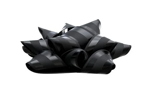 3D Render of black ribbon bow isolated on white Stock Illustration