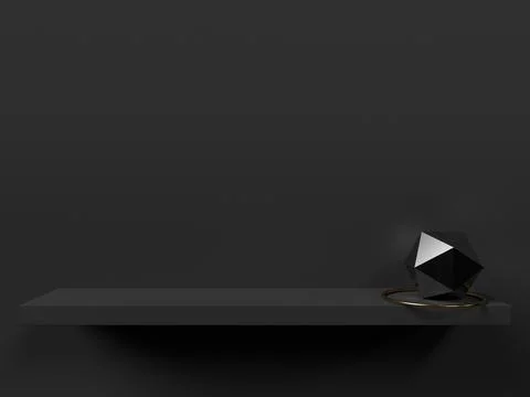 3d render of black shelf. 스톡 일러스트