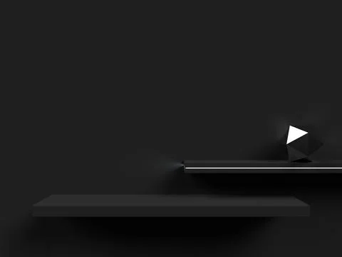 3d render of black shelf. Illustrazione stock