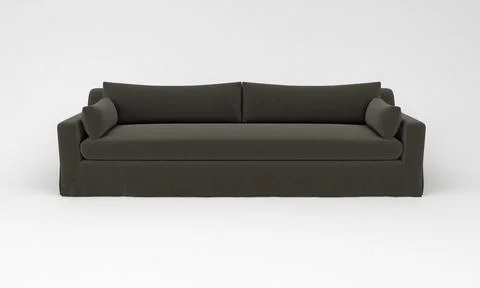 3D render of a black sofa isolated on a white background Ilustração Stock