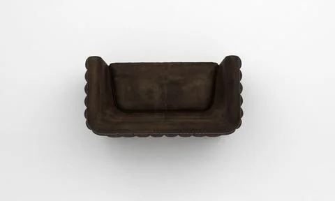3D render of a black sofa isolated on a white background Ilustração Stock
