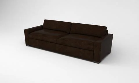 3D render of a black sofa isolated on a white background Stock Illustration