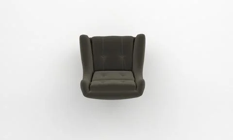 3D render of a black sofa seat isolated on a white background Stock Illustration