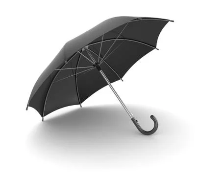 3d render of black umbrella Stock Illustration