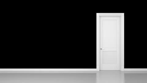 3D render of a black wall and a door in an empty flat with space for your Stockillustratie