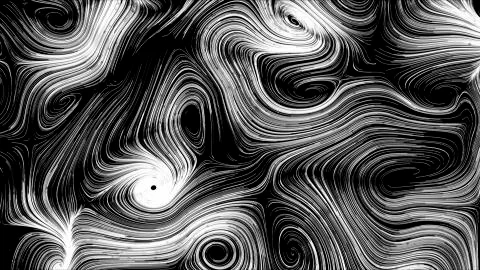 3d render black-white Abstract round network background Illustrazione stock