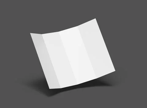 3d render of a Blank 4-roll fold A4 size leaflet to present your design. Stock Illustration