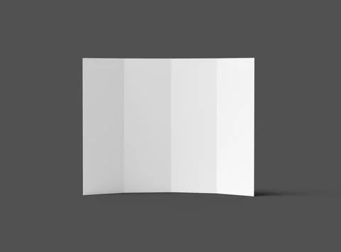 3d render of a Blank 4-roll fold A4 size leaflet to present your design. Stock Illustration