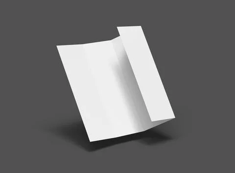 3d render of a Blank 4-roll fold A4 size leaflet to present your design. Stock Illustration