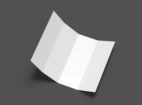 3d render of a Blank 4-roll fold A4 size leaflet to present your design. Stock Illustration
